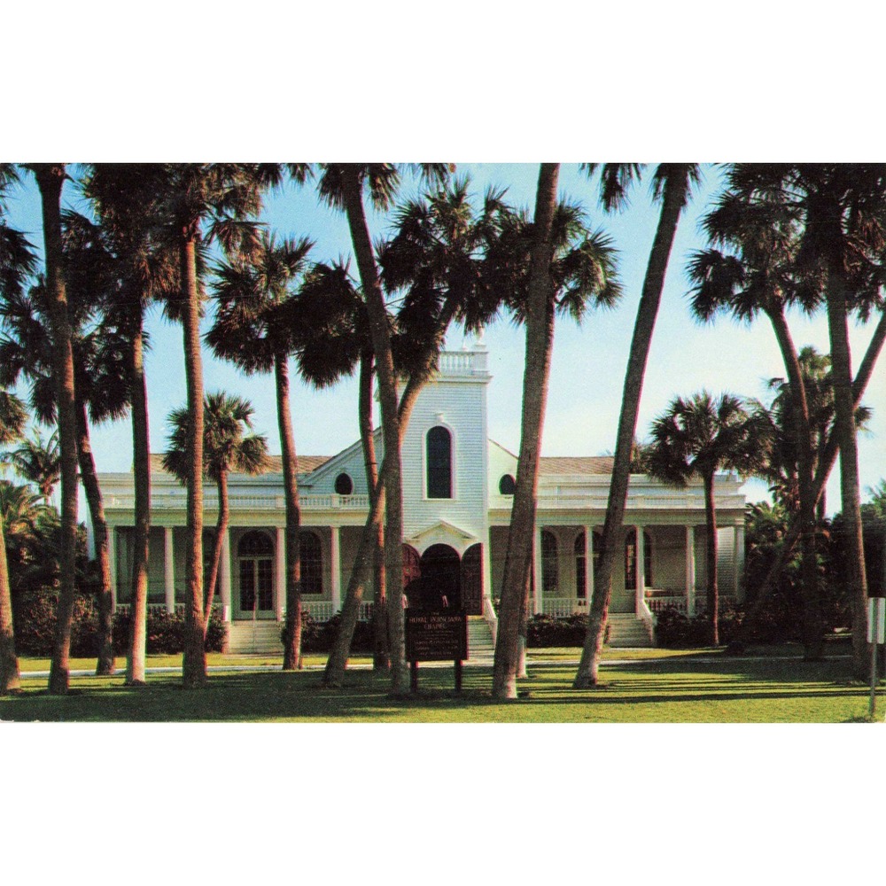 Palm Beach Florida FL Royal Poinciana Chapel Church Chrome Postcard Plastichrome - Picture 1 of 2